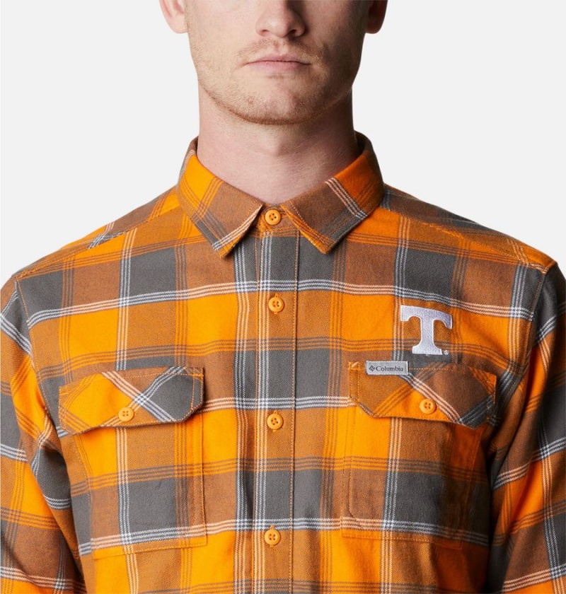 Orange Men's Columbia Collegiate Flare Gun Flannel Long Sleeve - Tennessee Shirt | EPXDJ-7239