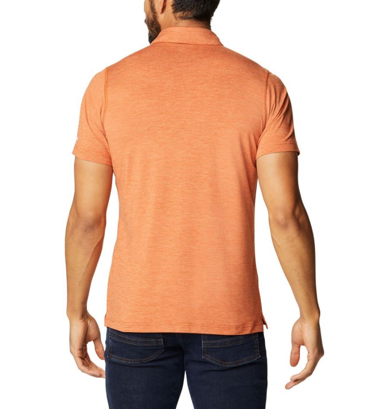 Orange Men's Columbia Collegiate Tech Trail - Texas Polo Shirt | GSWTH-5234