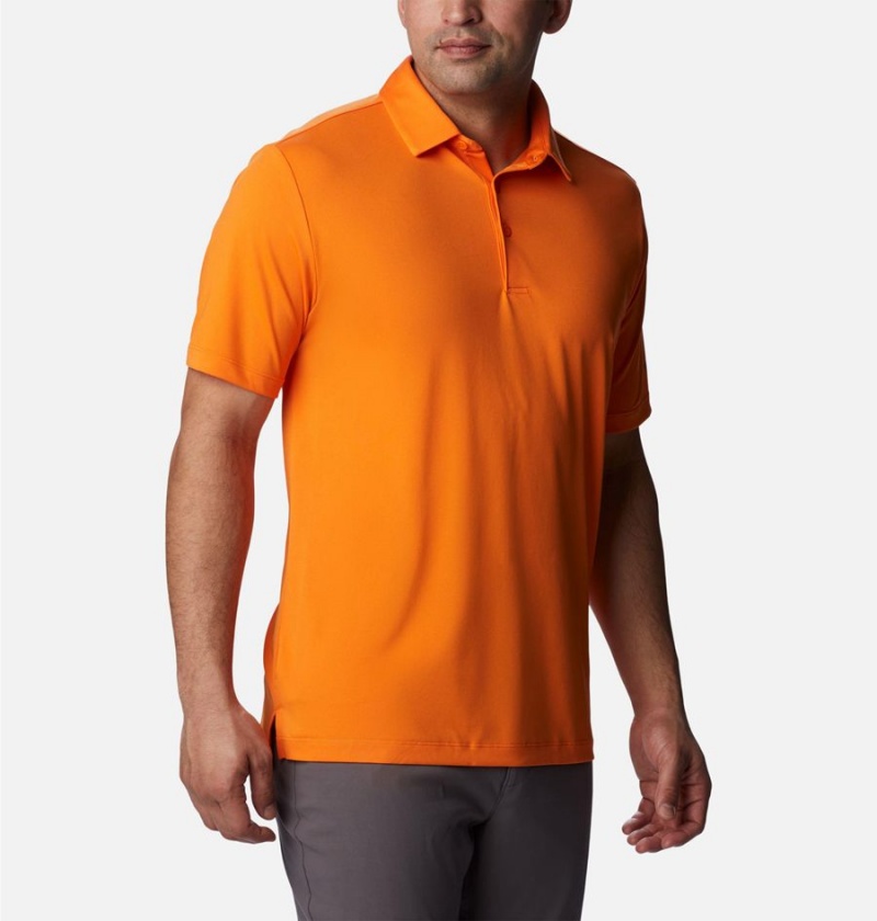 Orange Men's Columbia Drive Golf Polo Shirt | DJCVP-9483