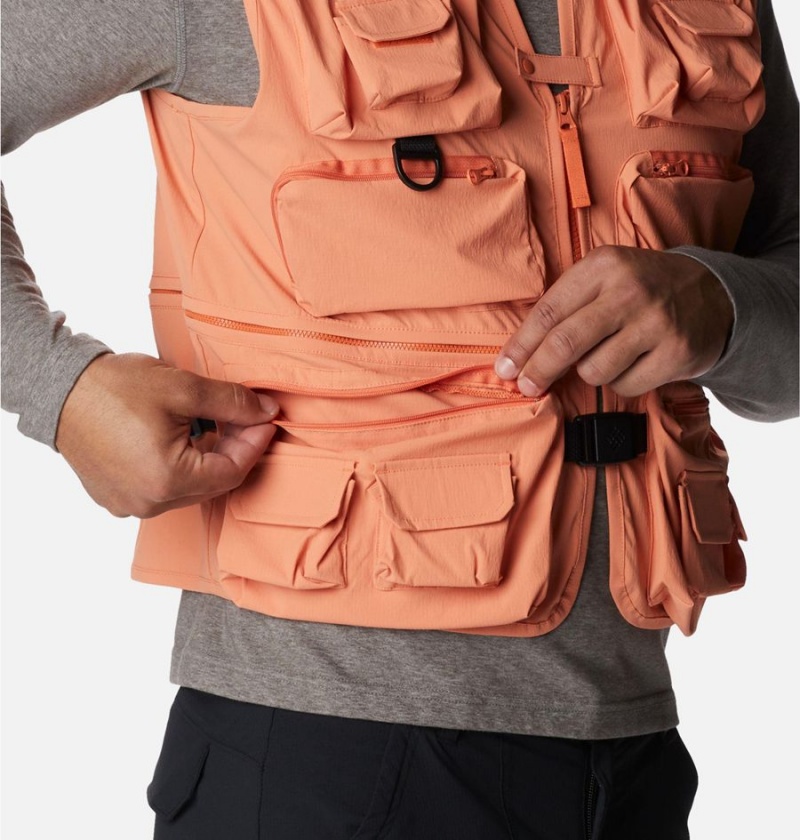 Orange Men's Columbia Field Creek Big Horn Vest | JOZHI-4235