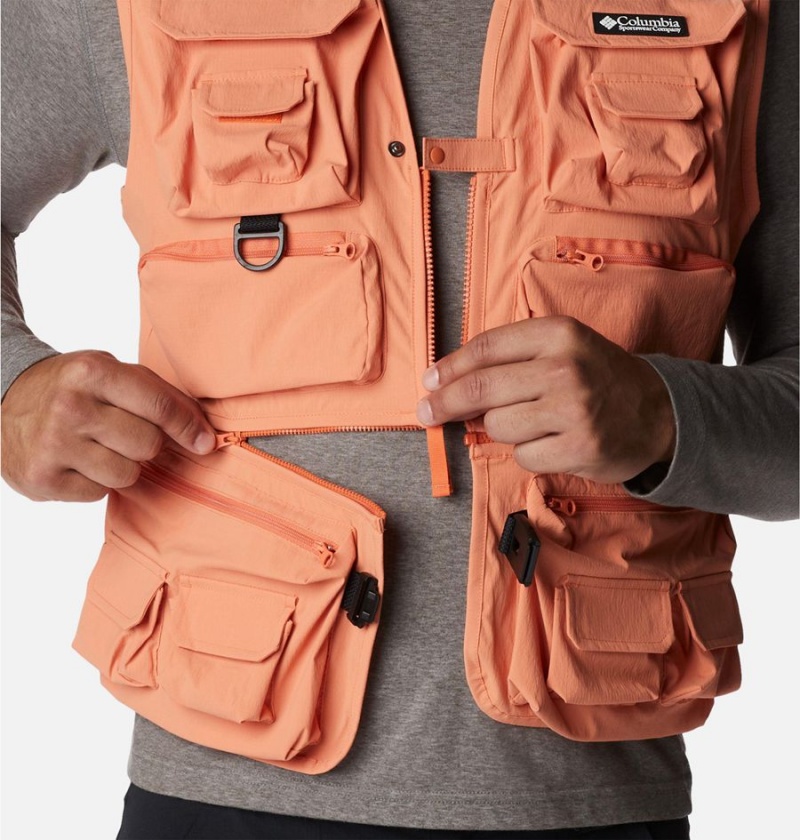 Orange Men's Columbia Field Creek Big Horn Vest | JOZHI-4235