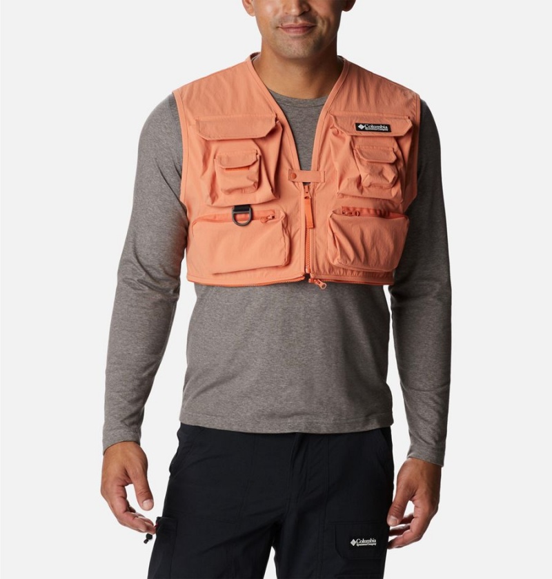 Orange Men's Columbia Field Creek Big Horn Vest | JOZHI-4235