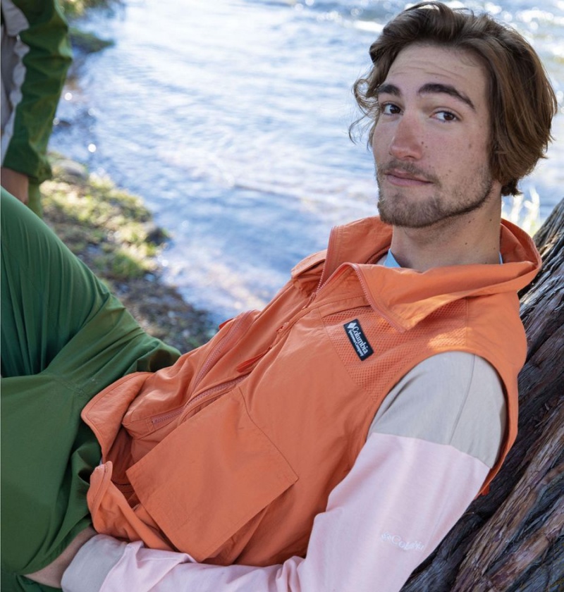 Orange Men's Columbia Field Creek Big Horn Vest | JOZHI-4235