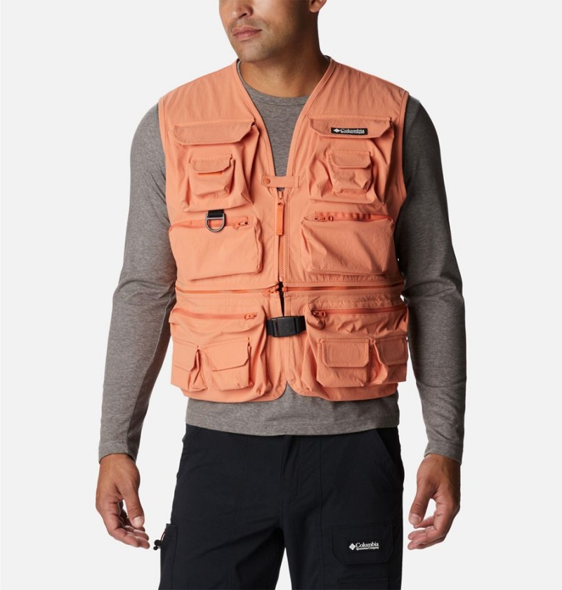 Orange Men\'s Columbia Field Creek Big Horn Vest | JOZHI-4235