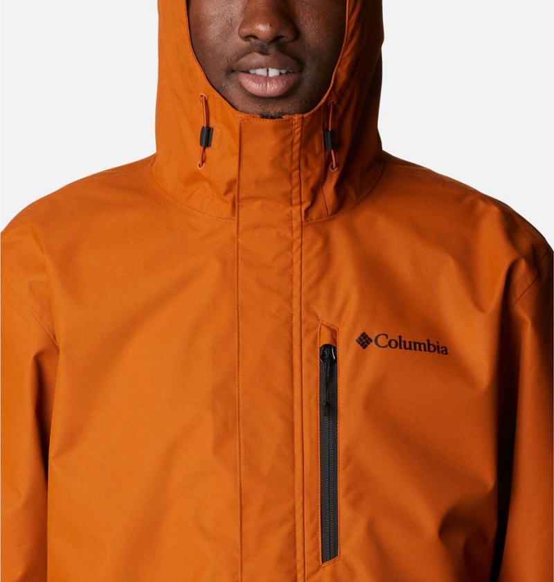 Orange Men's Columbia Hikebound Rain Jacket | KQIVS-9605