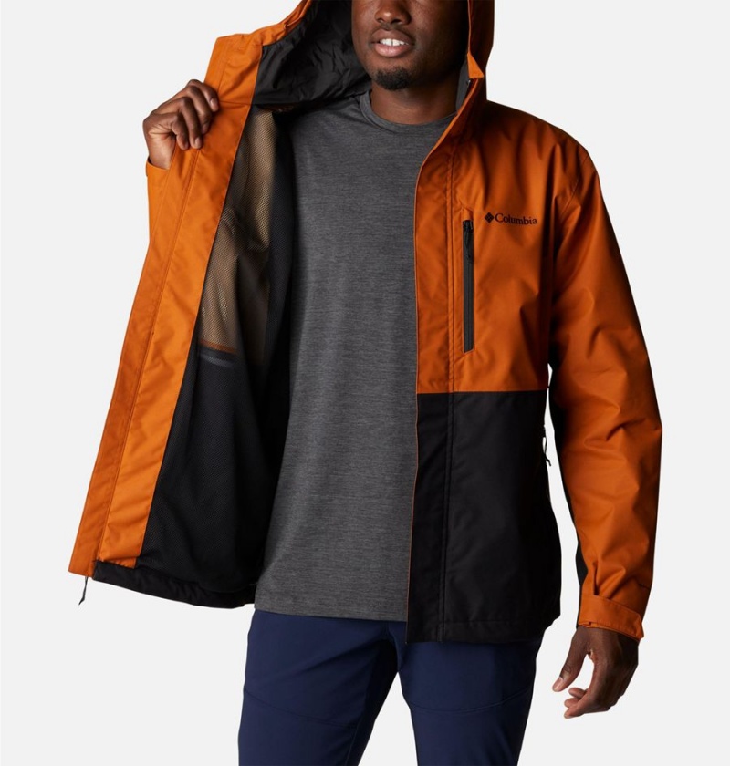 Orange Men's Columbia Hikebound Rain Jacket | KQIVS-9605