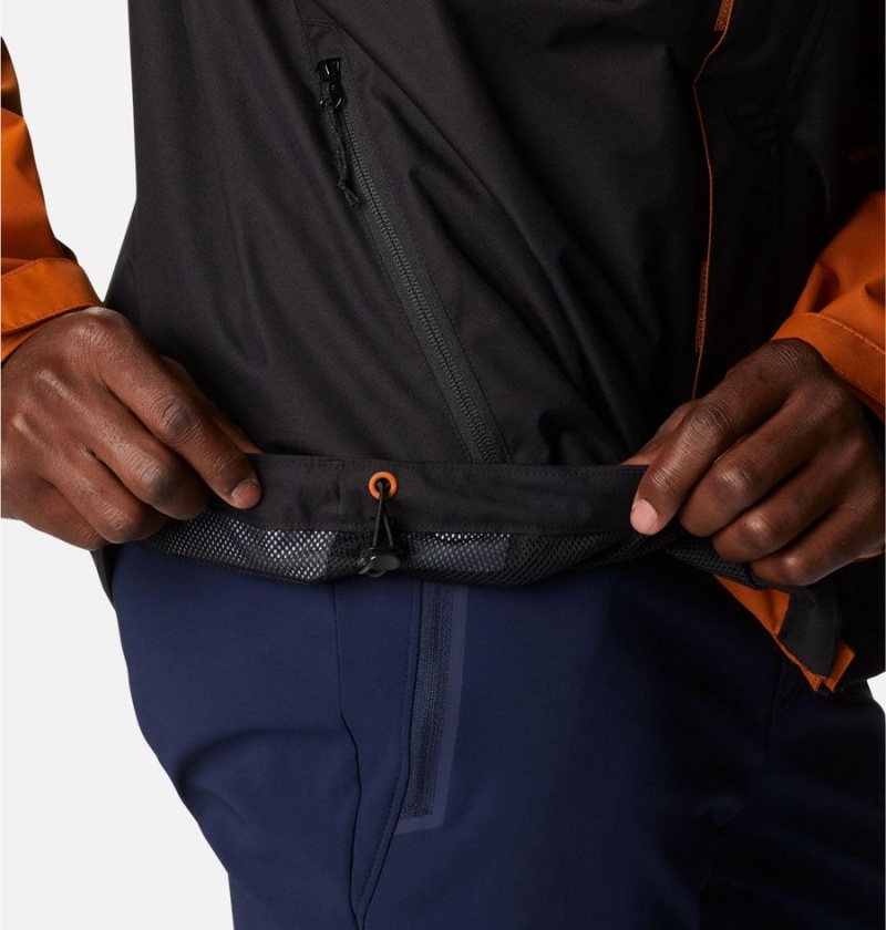 Orange Men's Columbia Hikebound Rain Jacket | KQIVS-9605