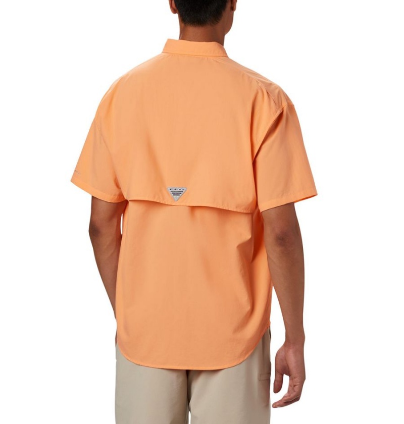 Orange Men's Columbia PFG Bahama II Short Sleeve Shirt | DSGJT-7531