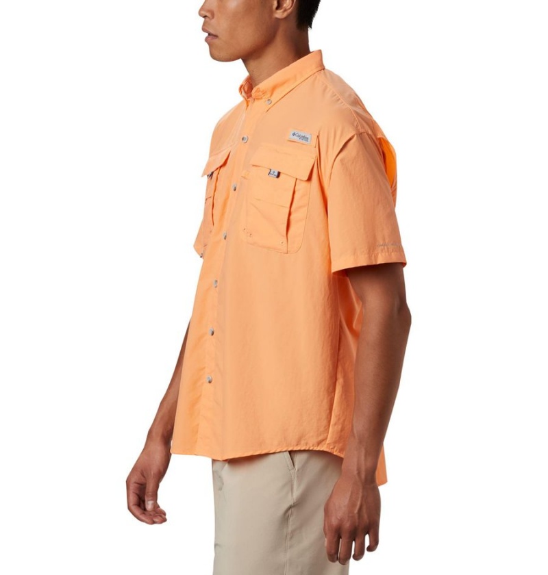 Orange Men's Columbia PFG Bahama II Short Sleeve Shirt | DSGJT-7531