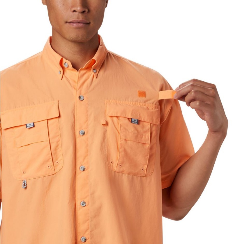 Orange Men's Columbia PFG Bahama II Short Sleeve Shirt | DSGJT-7531