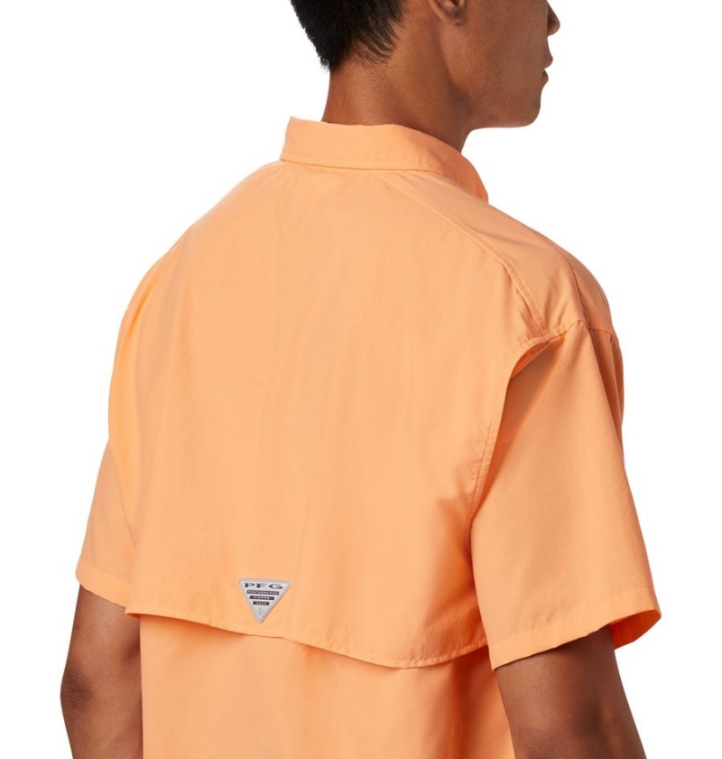 Orange Men's Columbia PFG Bahama II Short Sleeve Shirt | DSGJT-7531