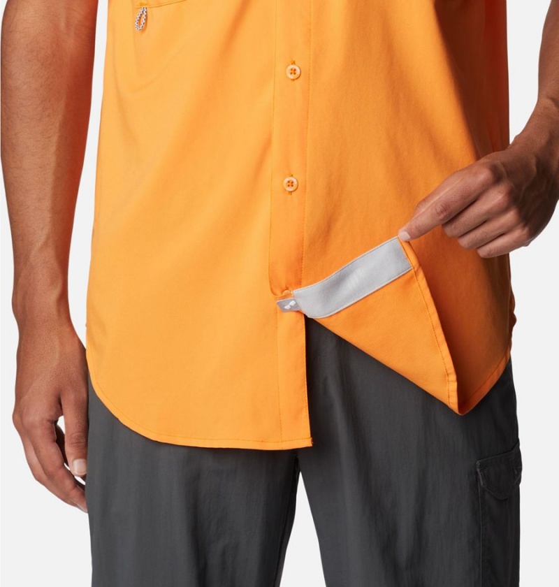 Orange Men's Columbia PFG Blood and Guts IV Woven Short Sleeve Shirt | BMRCG-6279