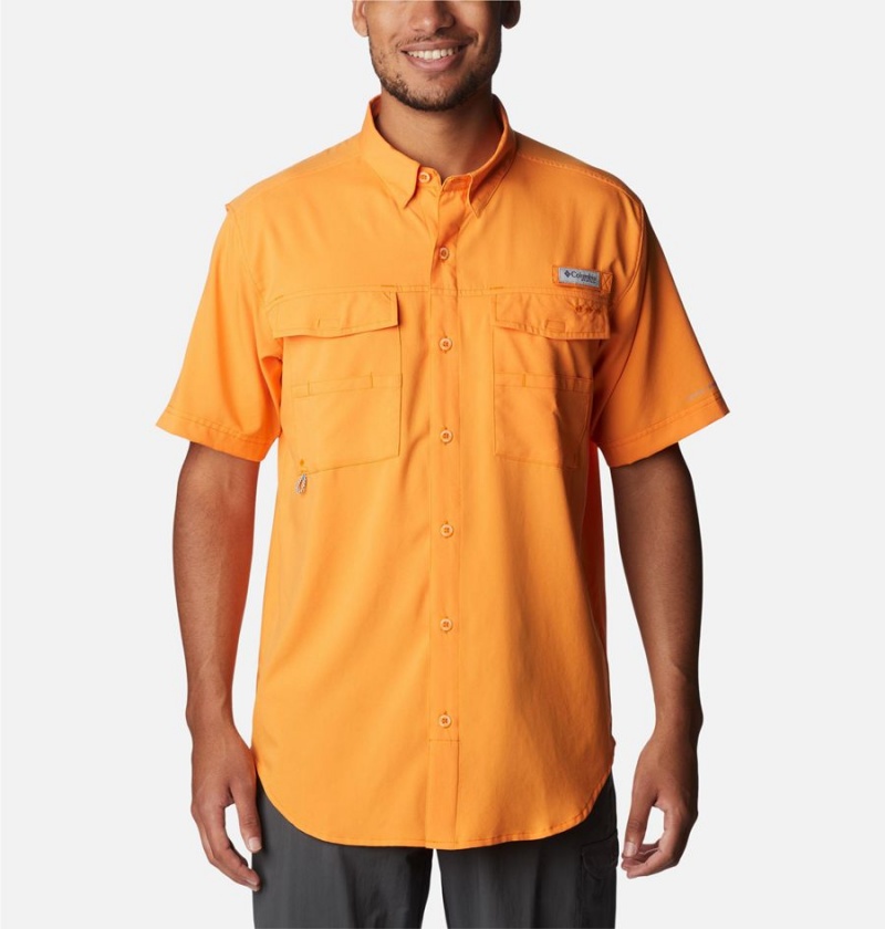 Orange Men\'s Columbia PFG Blood and Guts IV Woven Short Sleeve Shirt | BMRCG-6279