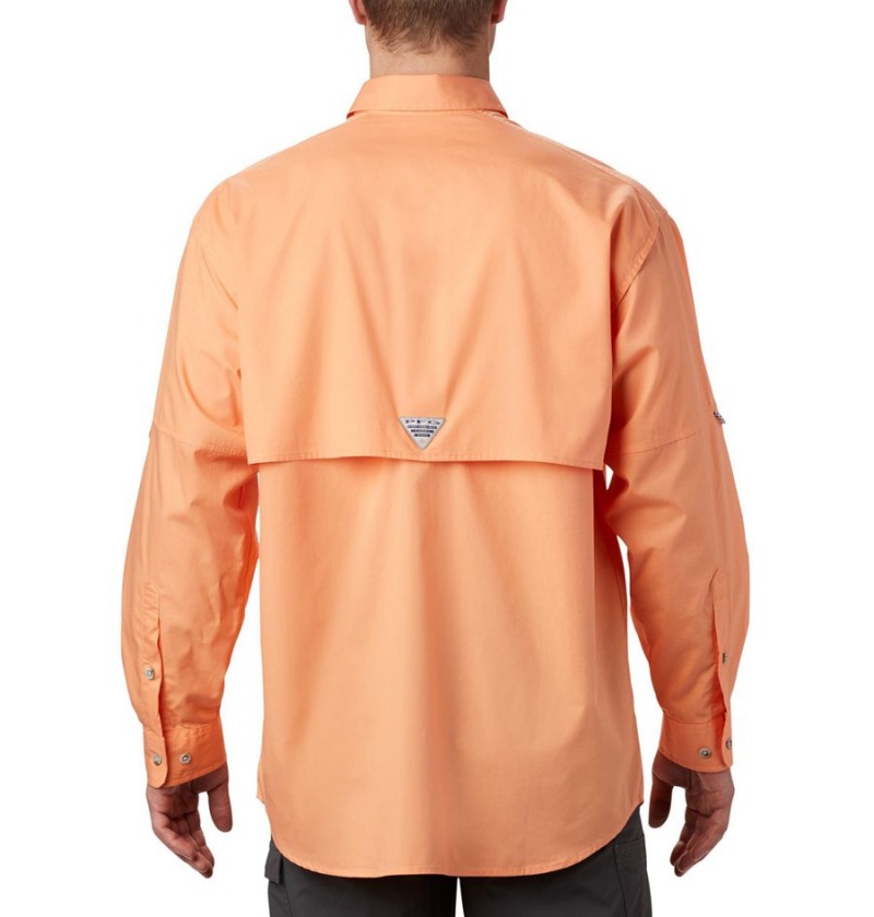 Orange Men's Columbia PFG Bonehead Long Sleeve Shirt | YWMQN-0329