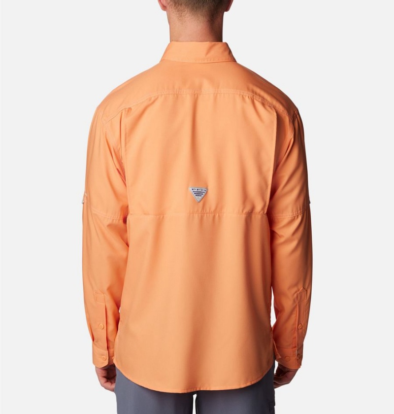 Orange Men's Columbia PFG Low Drag Offshore Long Sleeve Shirt | CIDMV-5683