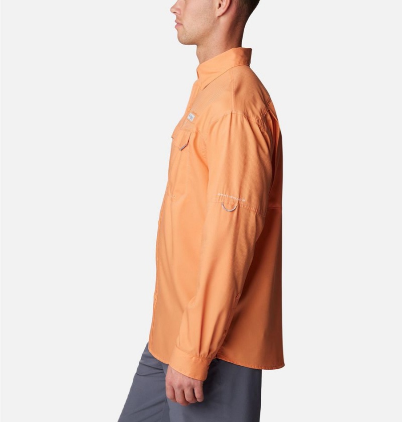 Orange Men's Columbia PFG Low Drag Offshore Long Sleeve Shirt | CIDMV-5683