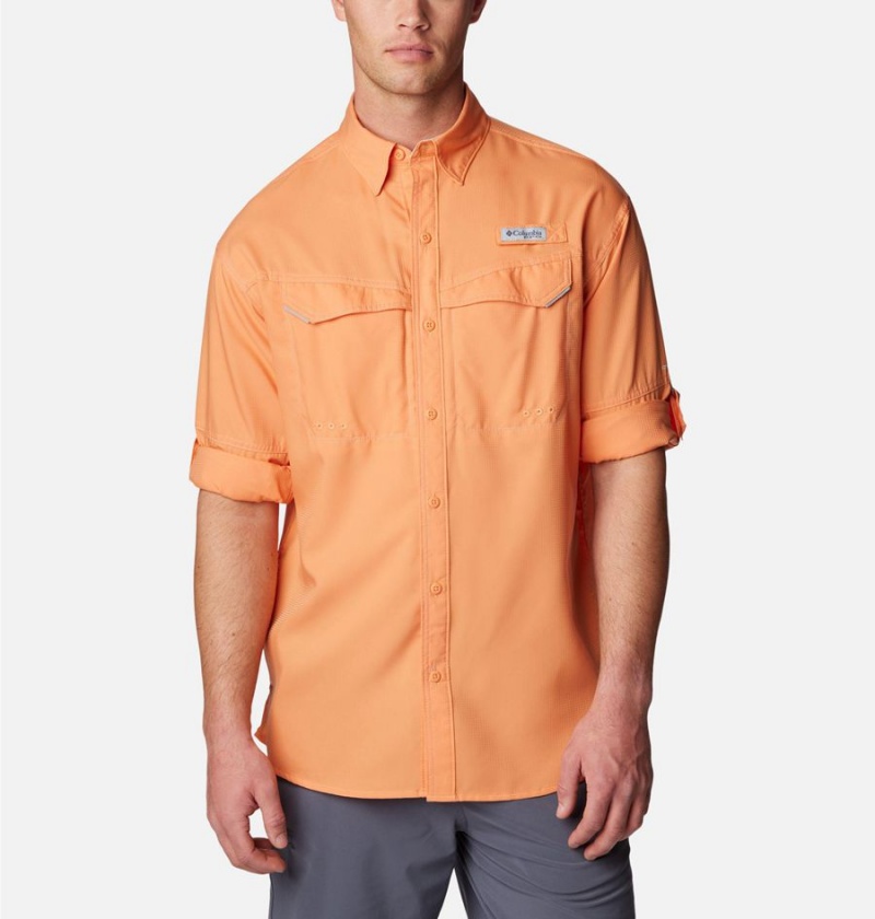 Orange Men's Columbia PFG Low Drag Offshore Long Sleeve Shirt | CIDMV-5683