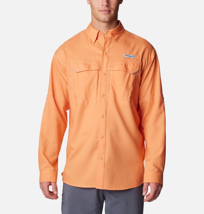 Orange Men\'s Columbia PFG Low Drag Offshore Long Sleeve Shirt | CIDMV-5683