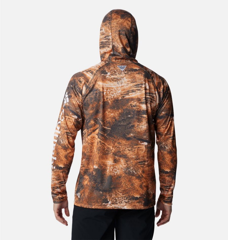 Orange Men's Columbia PFG Super Terminal Tackle Hoodie | TQIOU-3794