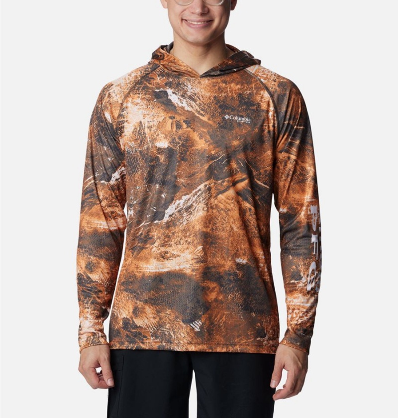 Orange Men\'s Columbia PFG Super Terminal Tackle Hoodie | TQIOU-3794