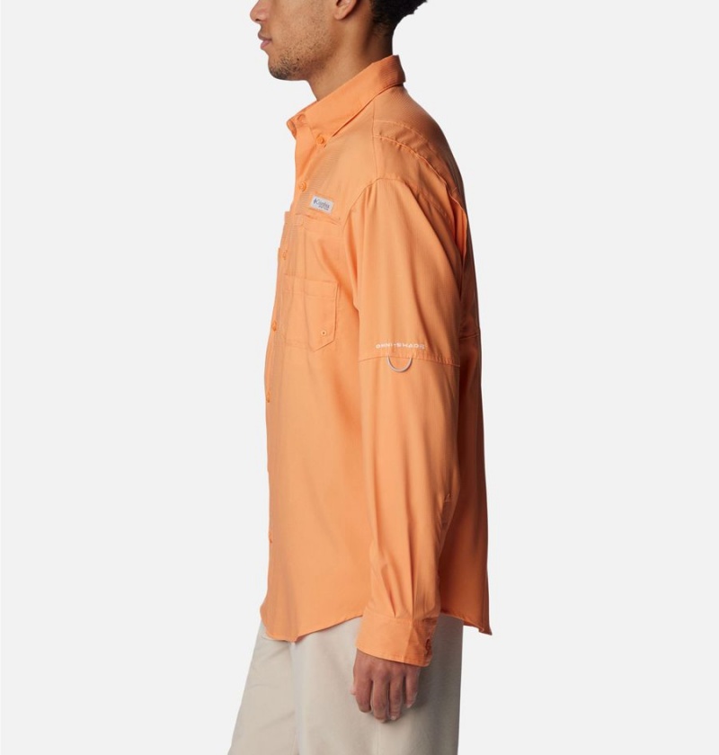 Orange Men's Columbia PFG Tamiami II Long Sleeve Shirt | LERBJ-4791