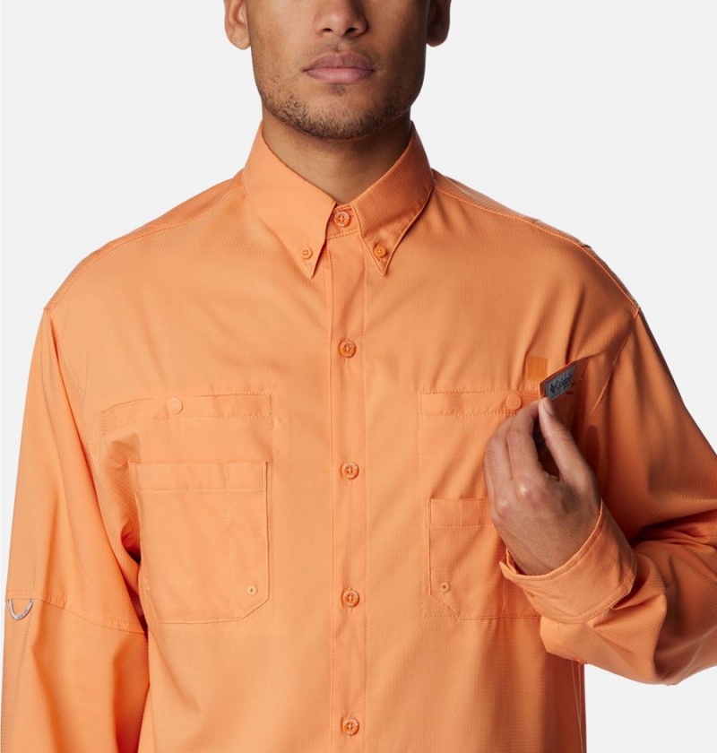 Orange Men's Columbia PFG Tamiami II Long Sleeve Shirt | LERBJ-4791