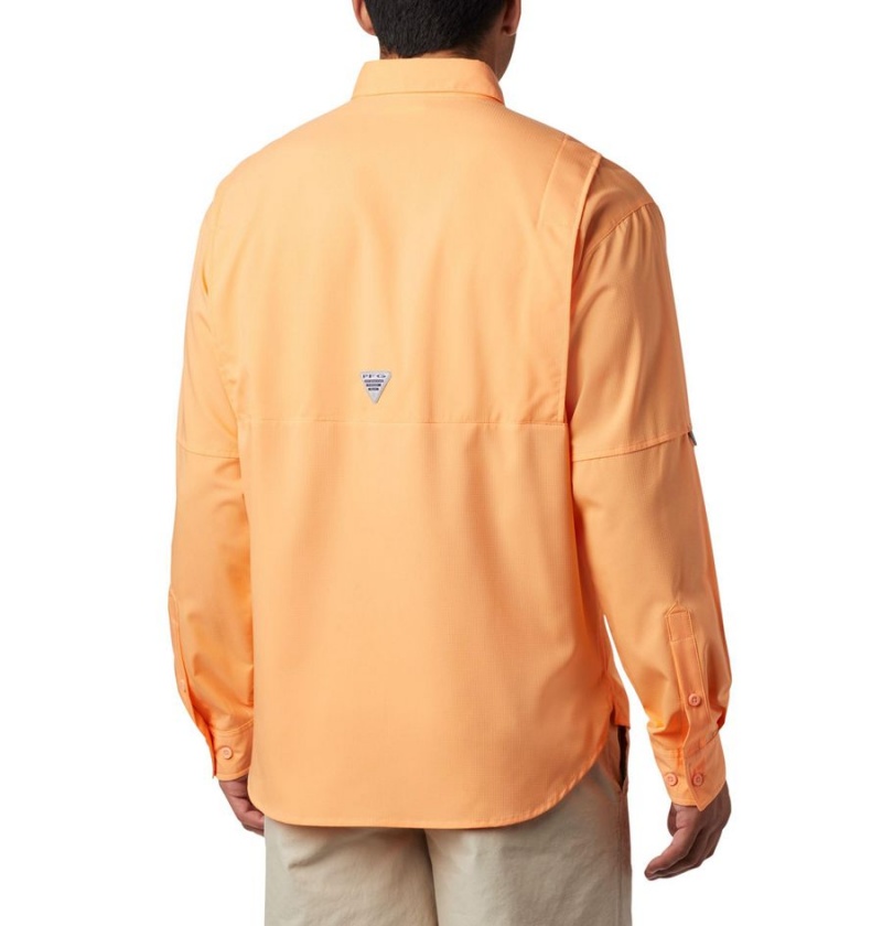 Orange Men's Columbia PFG Tamiami II Long Sleeve Shirt | FKORN-0783