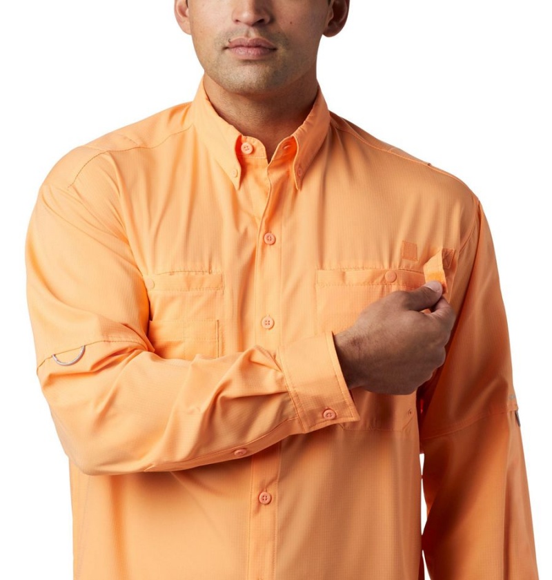 Orange Men's Columbia PFG Tamiami II Long Sleeve Shirt | FKORN-0783