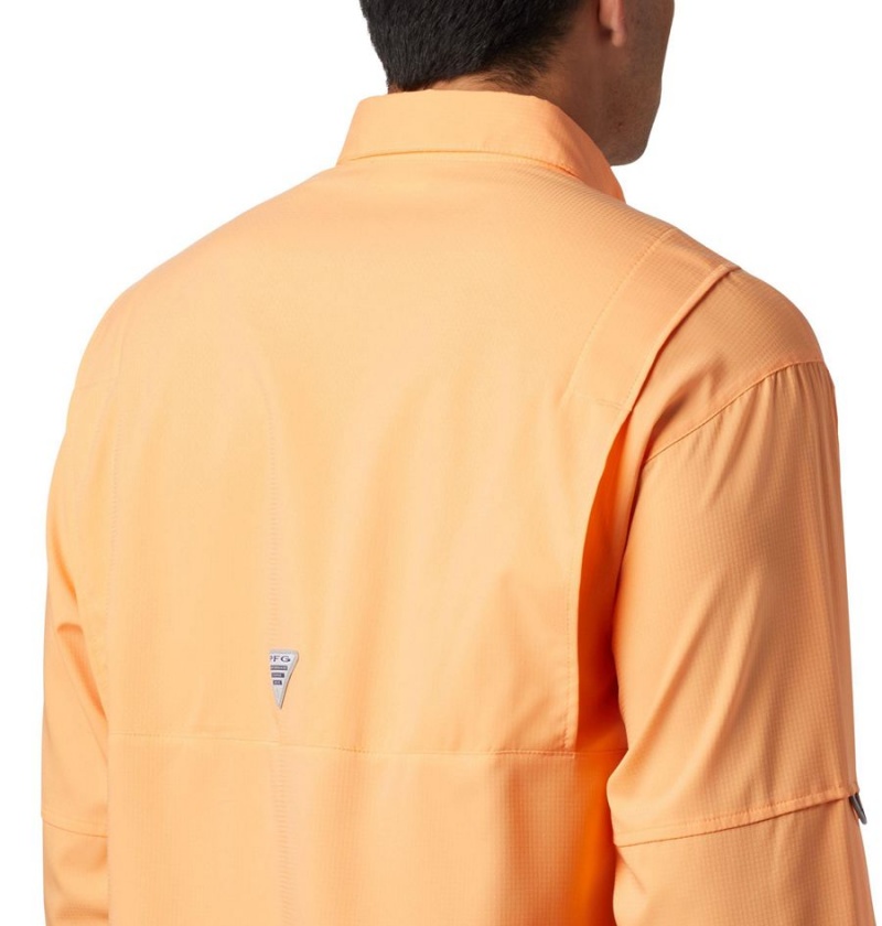 Orange Men's Columbia PFG Tamiami II Long Sleeve Shirt | FKORN-0783