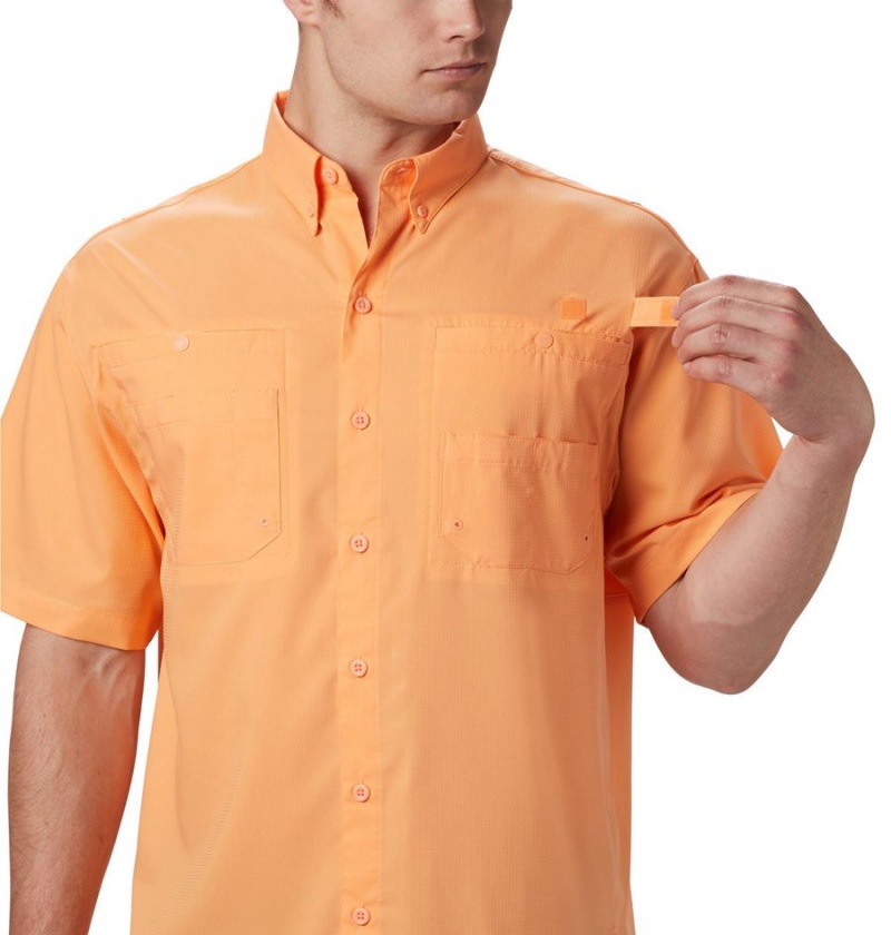 Orange Men's Columbia PFG Tamiami II Short Sleeve Shirt | HPEUT-2380