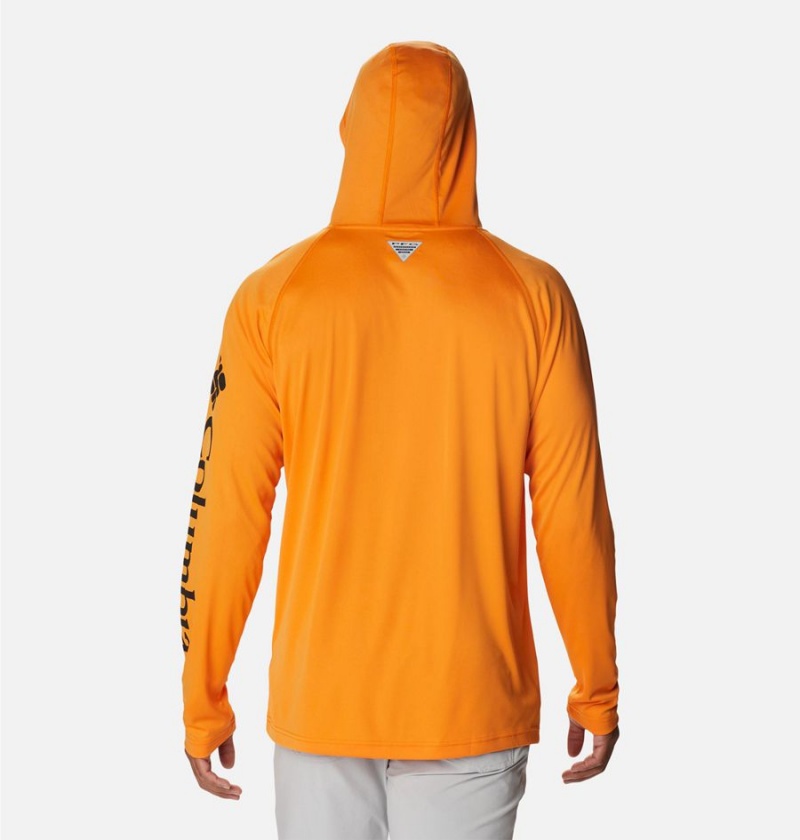 Orange Men's Columbia PFG Terminal Tackle Hoodie | IUGKA-8321