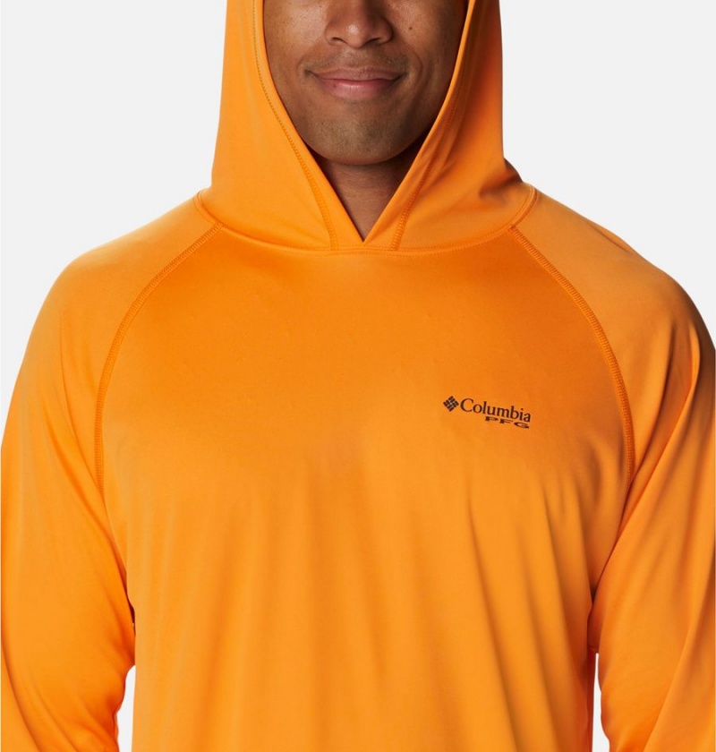 Orange Men's Columbia PFG Terminal Tackle Hoodie | IUGKA-8321