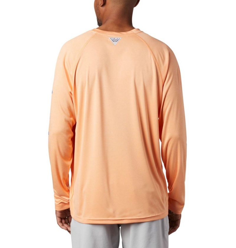 Orange Men's Columbia PFG Terminal Tackle Heather Long Sleeve T-Shirt | VQJMK-7035