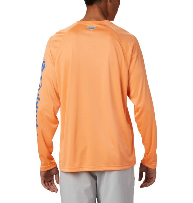 Orange Men's Columbia PFG Terminal Tackle Long Sleeve T-Shirt | TRGXM-1754