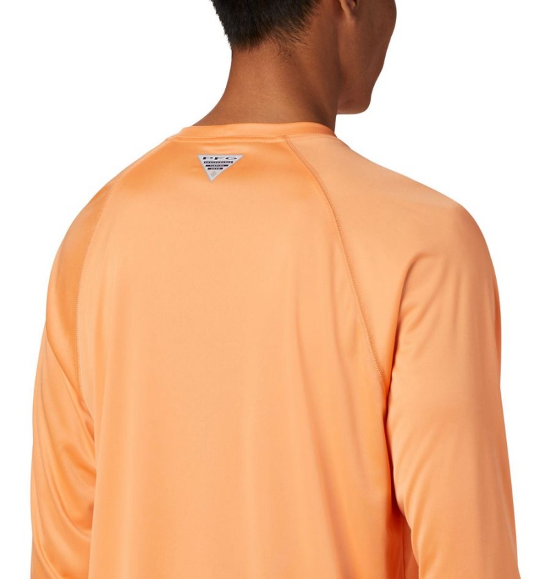 Orange Men's Columbia PFG Terminal Tackle Long Sleeve T-Shirt | TRGXM-1754