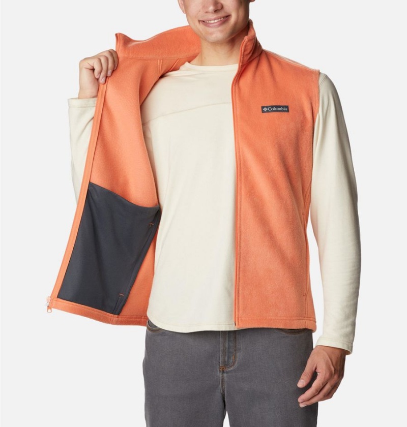 Orange Men's Columbia Steens Mountain Fleece Vest | BGKLM-1837