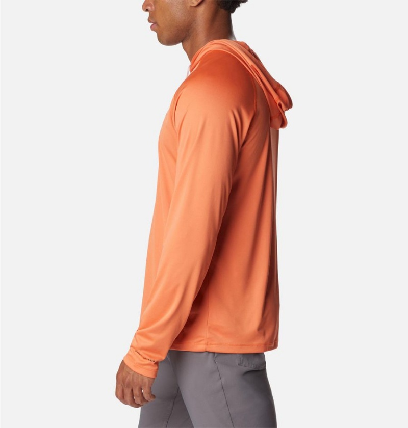 Orange Men's Columbia Summerdry Raglan Long Sleeve Hoodie | JYUNH-7305