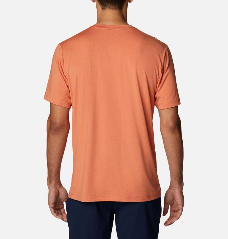 Orange Men's Columbia Tech Trail Crew Neck T-Shirt | FRSWE-0234