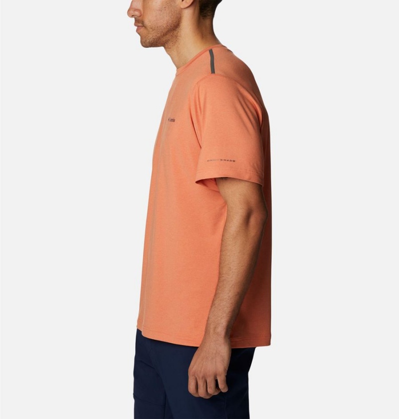 Orange Men's Columbia Tech Trail Crew Neck T-Shirt | FRSWE-0234