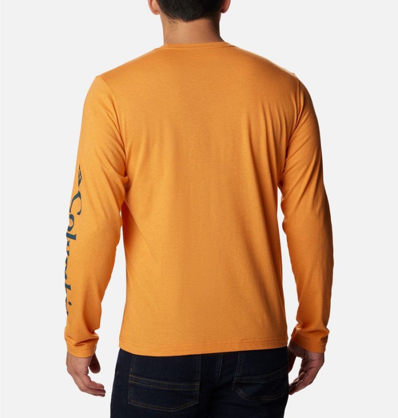 Orange Men's Columbia Thistletown Hills Long Sleeve Logo T-Shirt | JRBFV-2481