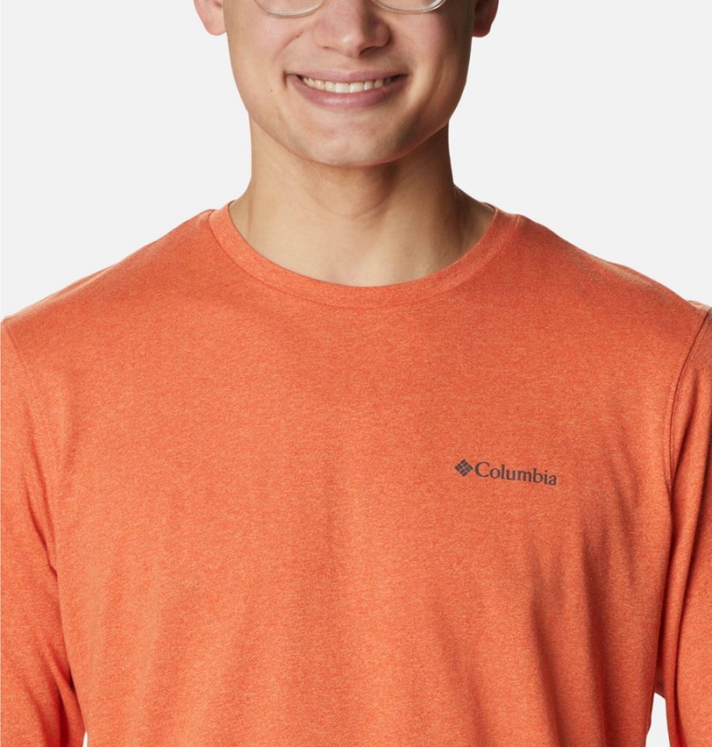 Orange Men's Columbia Thistletown Hills Long Sleeve Logo T-Shirt | SXFNE-6701