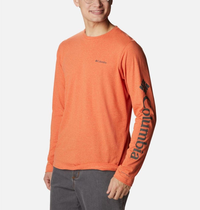 Orange Men's Columbia Thistletown Hills Long Sleeve Logo T-Shirt | SXFNE-6701