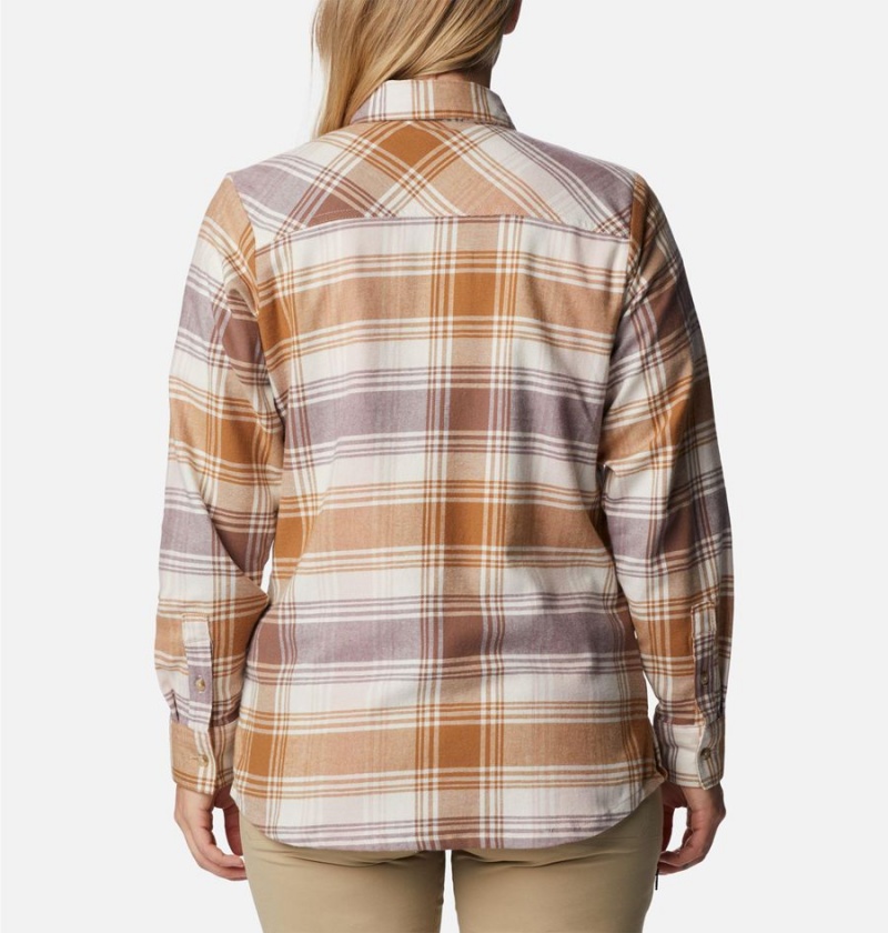 Orange Women's Columbia Calico Basin Flannel Long Sleeve Shirt | BJRLF-4013