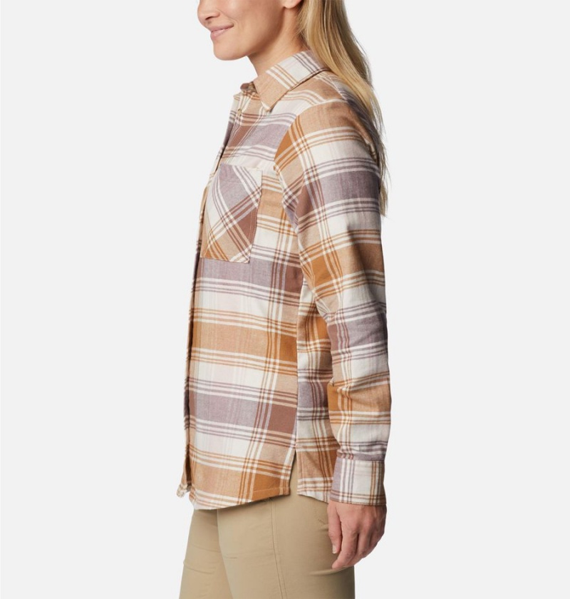 Orange Women's Columbia Calico Basin Flannel Long Sleeve Shirt | BJRLF-4013