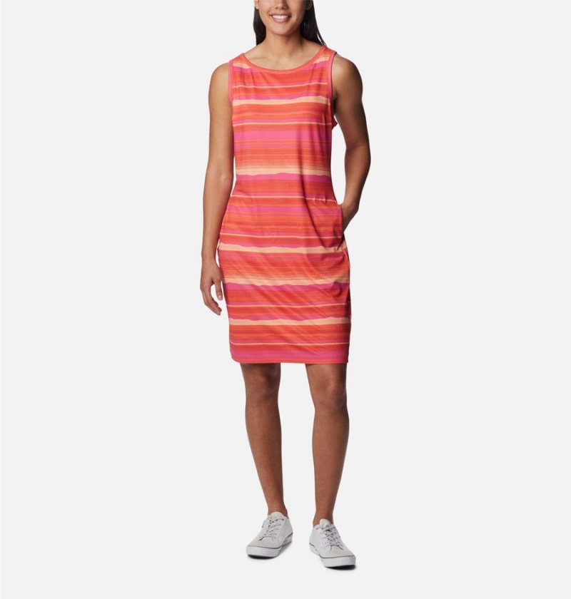 Orange Women\'s Columbia Chill River Printed Dress | SPDUR-7120