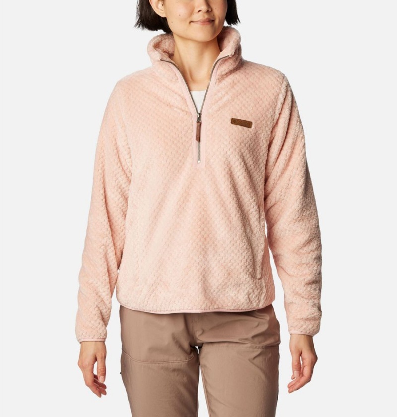 Orange Women\'s Columbia Fire Side Quarter Zip Sherpa Fleece Pullover | HTSKY-9174