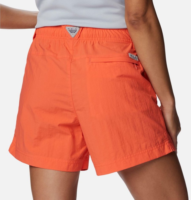 Orange Women's Columbia PFG Backcast Water Shorts | BUVLX-0517