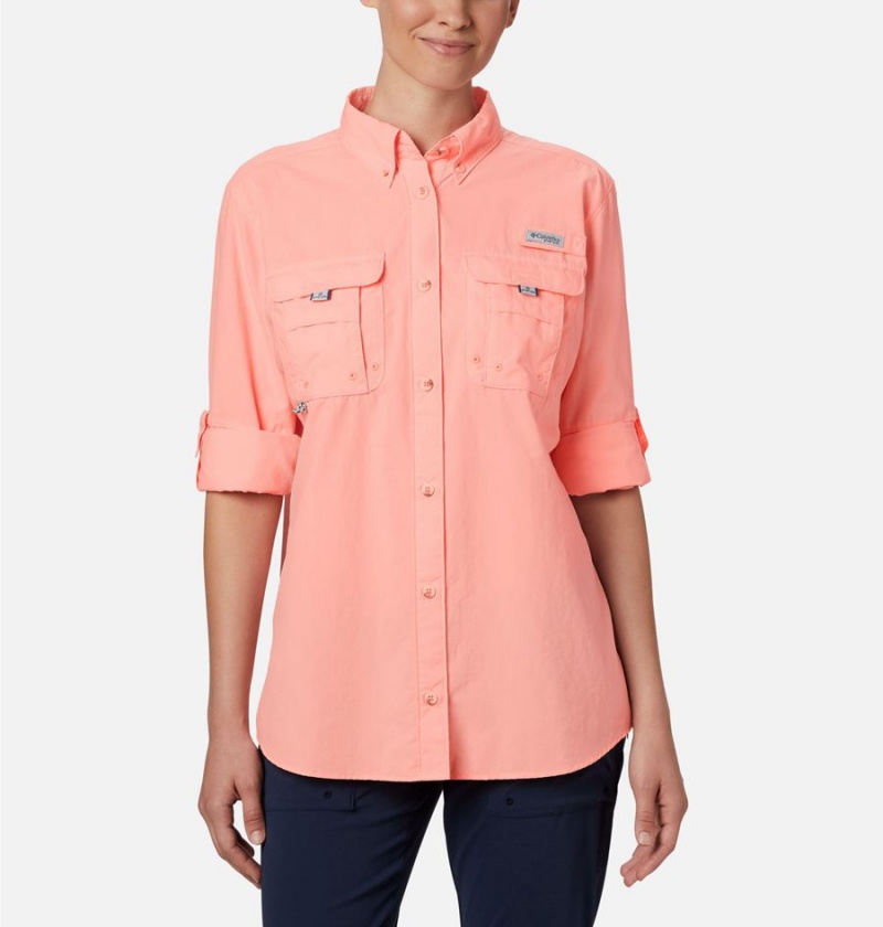 Orange Women's Columbia PFG Bahama Long Sleeve Shirt | YFLVS-4718