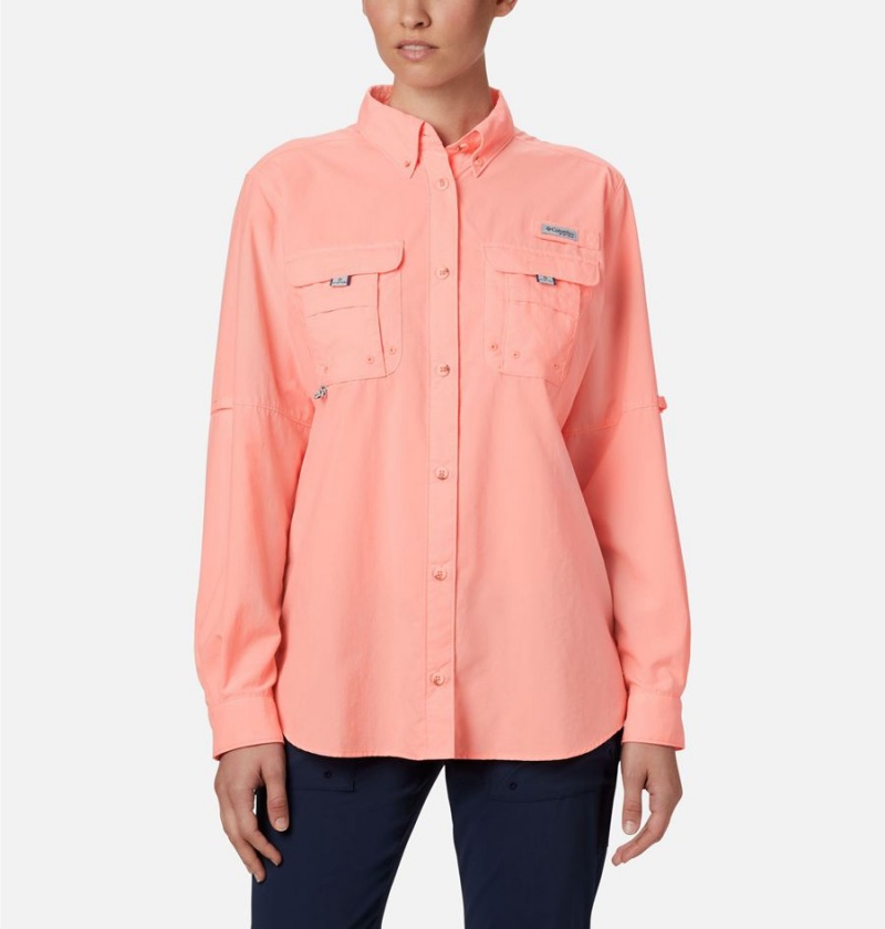 Orange Women\'s Columbia PFG Bahama Long Sleeve Shirt | YFLVS-4718