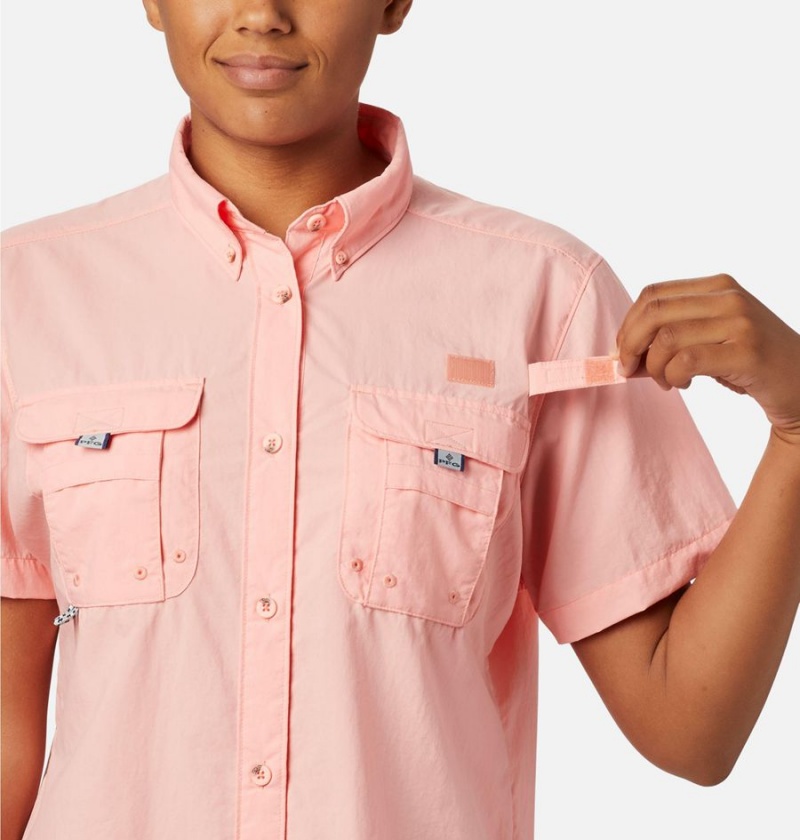 Orange Women's Columbia PFG Bahama Short Sleeve Shirt | OKEBQ-3572